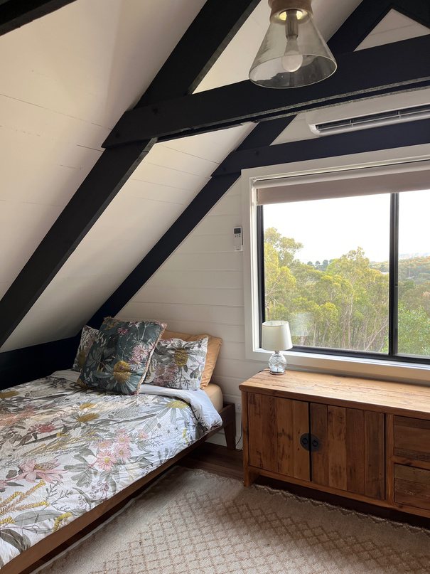 Styled still, attic bedroom